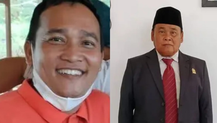 Foto kiri: Abu Raira (Kades Lapa Taman), Foto kanan: Umar Anggota DPRD PDIP (Orang Tua Kades Lapa Taman)