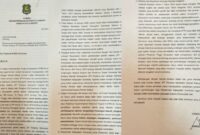 Foto: Dokumen permohonan pertimbangan legalitas pansel JPT sekda oleh DPRD Komisi 1 Darul Hasyim Fath