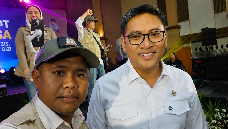 Achmad berfoto bersama Kepala Badan Gizi Nasional (BGN), Sudaryono, usai kegiatan nasional terkait penguatan program gizi.