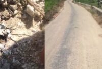 Dokumentasi kondisi ruas jalan di Desa Daramista yang menuai sorotan dari aktivis. Mereka meminta pemerintah dan instansi terkait melakukan pemeriksaan terhadap kualitas pelaksanaan proyek tersebut.